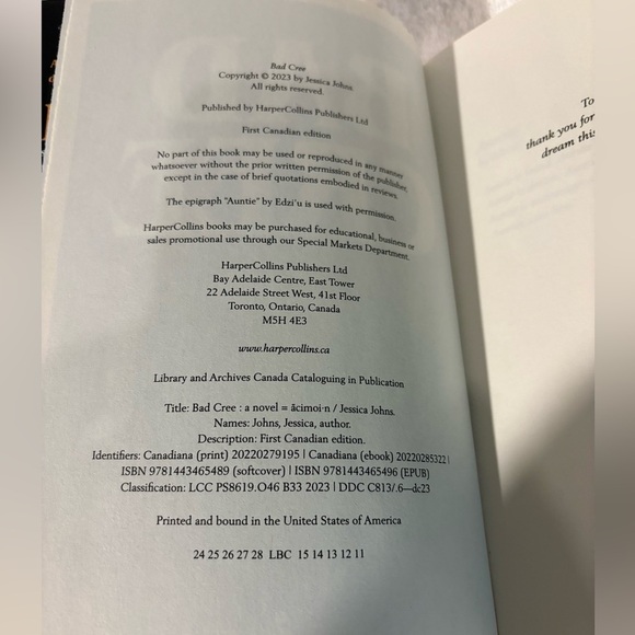 Bad Cree Paperback Book By Jessica Johns - Picture 4 of 7